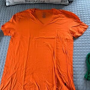 Polo by Ralph Lauren Men’s V-Neck T-Shirt in Bright Orange